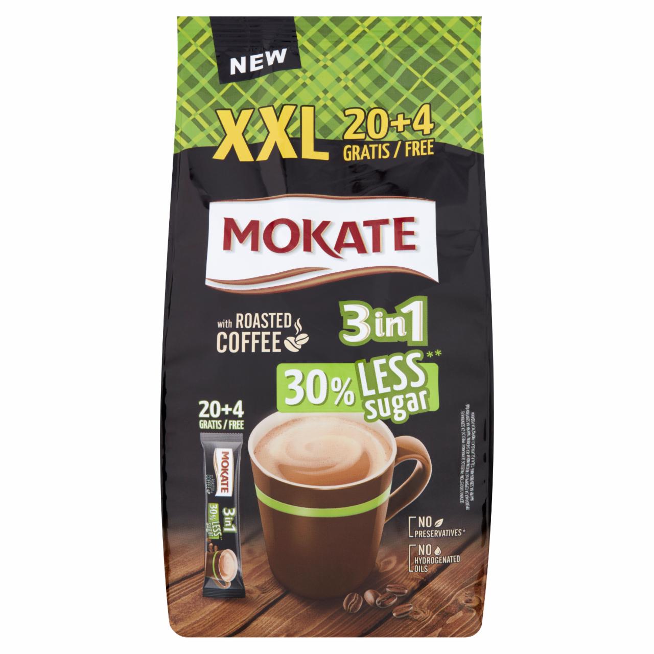 Képek - Mokate 3in1 azonnal oldódó kávéspecialitás csökkentett cukortartalommal 24 x 17 g (408 g)