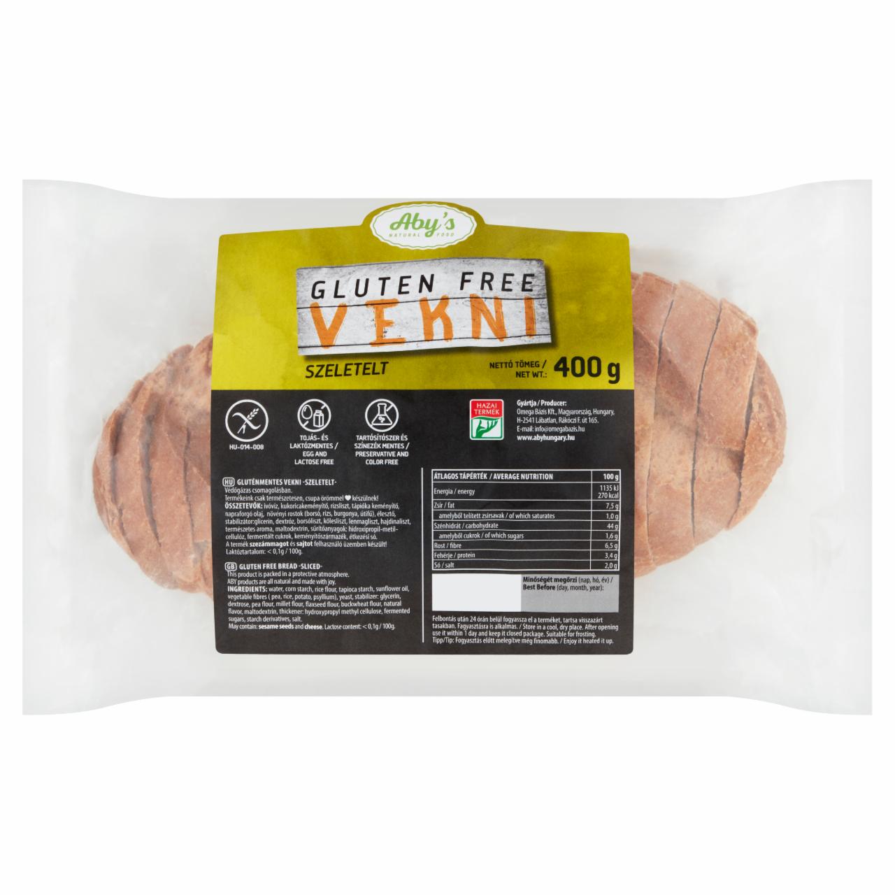 Képek - Aby's Gluten Free vekni szeletelt 400 g