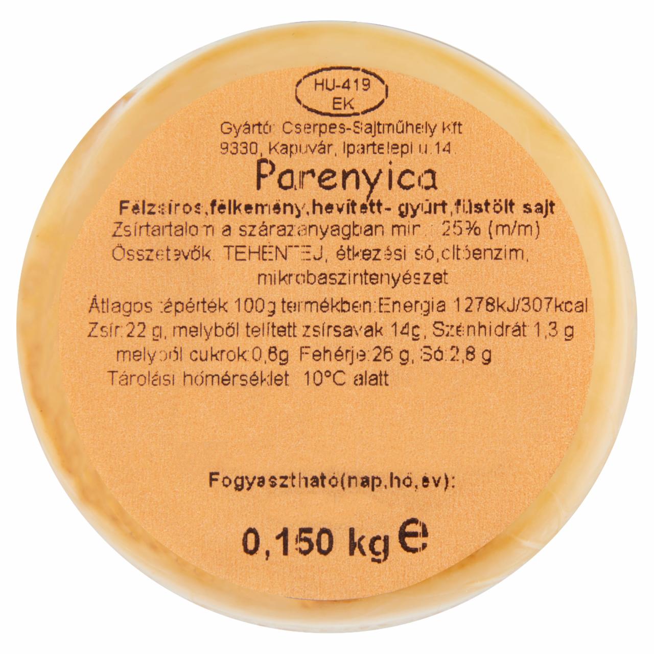 Képek - Cserpes parenyica félzsíros félkemény hevített-gyúrt füstölt sajt 150 g