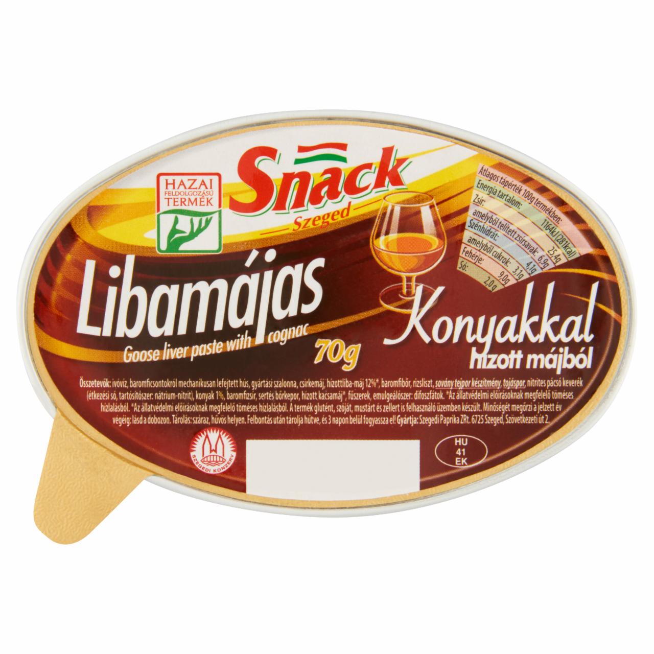 Képek - Snack Szeged libamájas konyakkal, tépőzáras 70 g