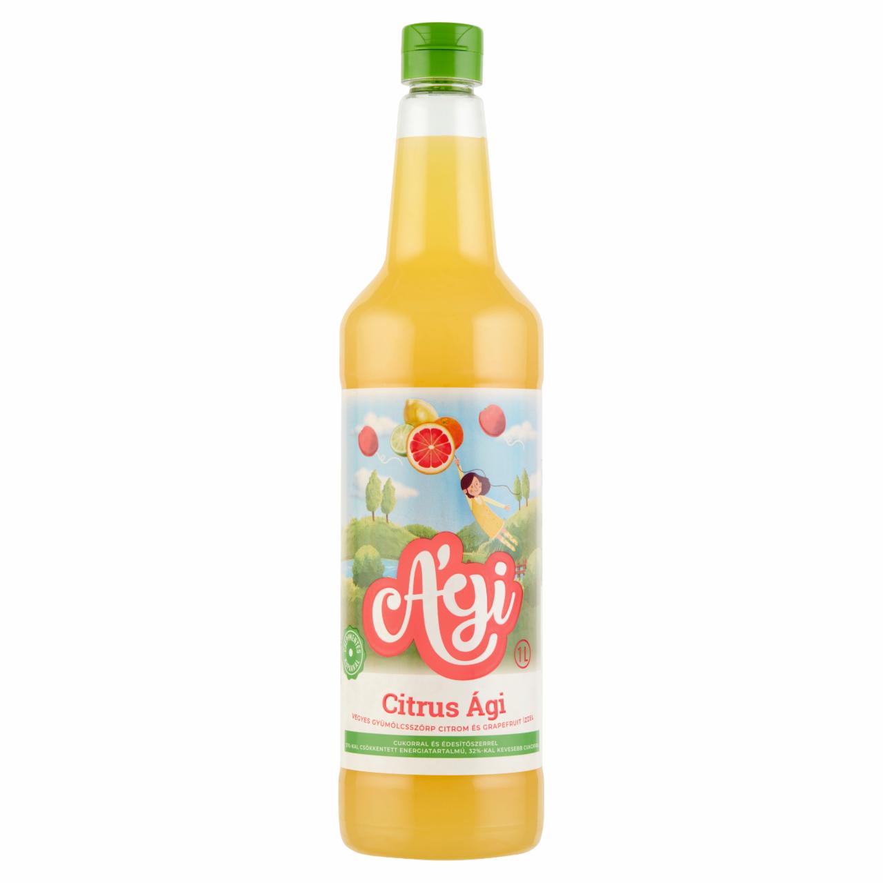 Képek - Ági Citrus Ági vegyes gyümölcsszörp citrom és grapefruit ízzel, cukorral és édesítőszerrel 1 l