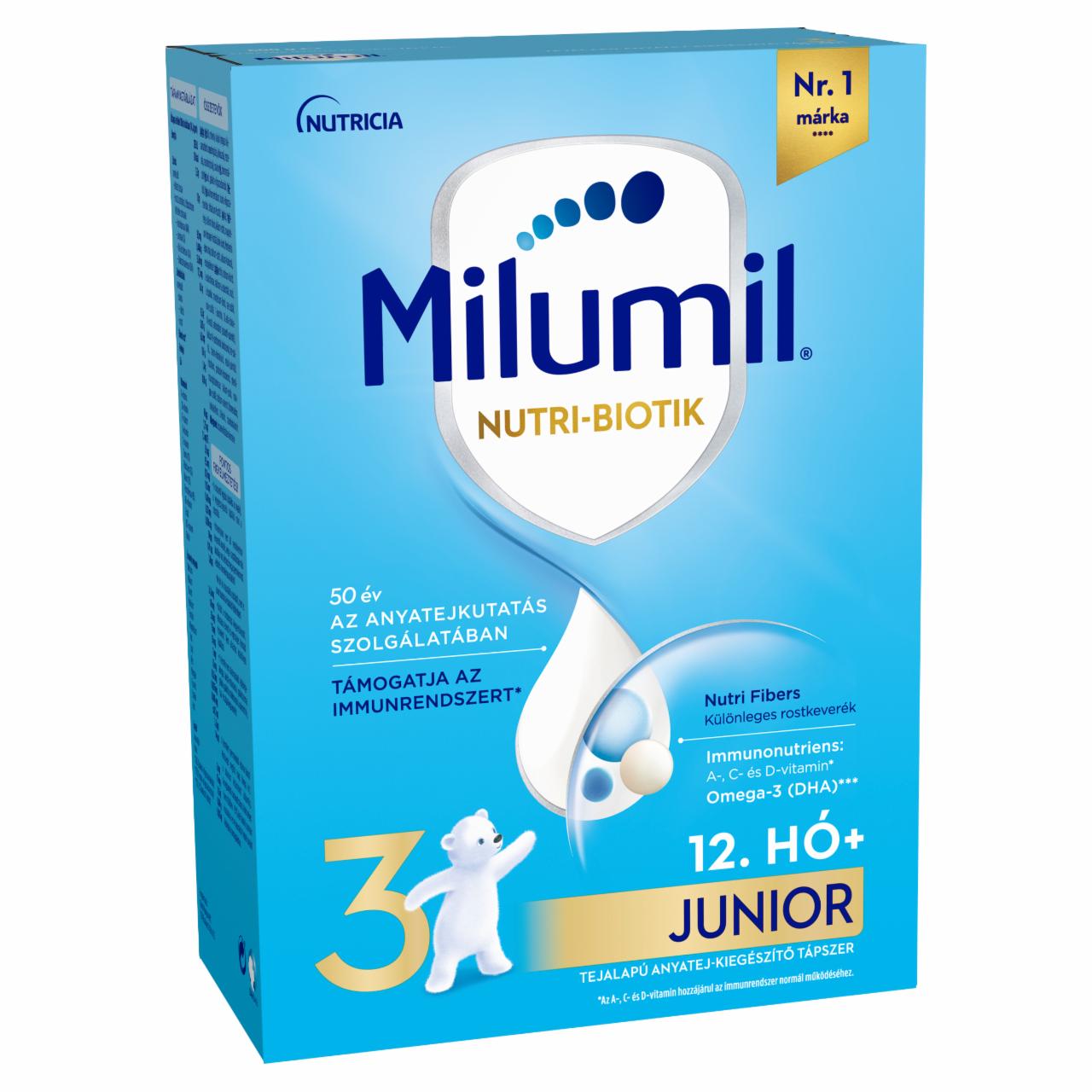 Képek - Milumil Nutri-Biotik 3 Junior tejalapú anyatej-kiegészítő tápszer 12. hó+ 500 g