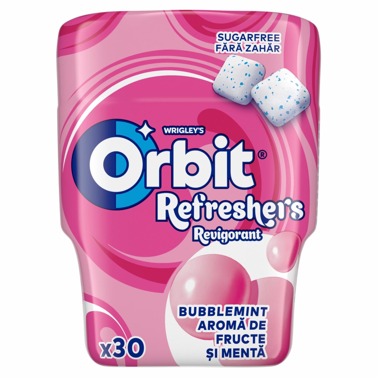 Képek - Orbit Refreshers Bubblemint gyümölcs- és mentaízű cukormentes rágógumi édesítőszerrel 67 g 