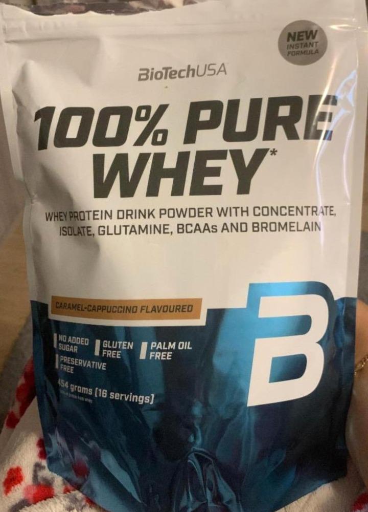 Képek - BioTechUSA 100% Pure Whey Caramel-Cappuccino ízesített fehérje italpor édesítőszerrel 454 g