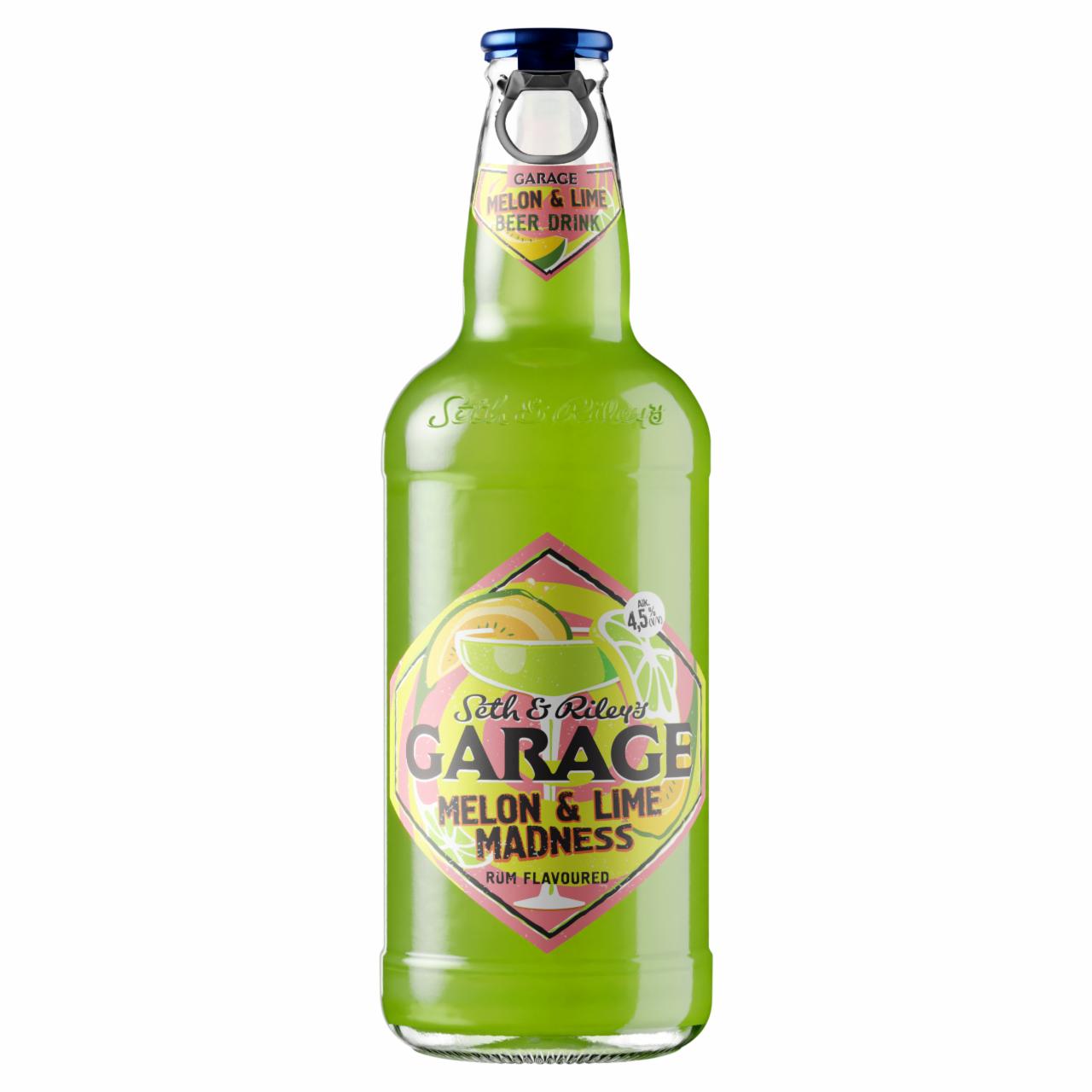 Képek - Garage Melon & Lime Madness sárgadinnye és lime ízesítésű ízesített maláta sör rummal 4,5% 400 ml