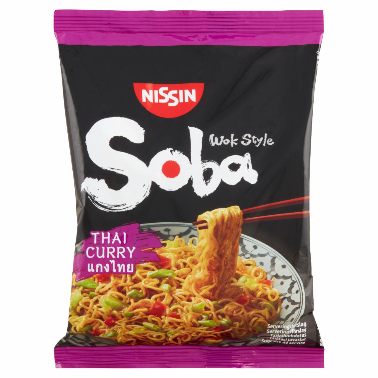 Képek - Nissin Soba Wok Style instant tészta búzalisztből thai jellegű curry ízesítő szósszal 109 g
