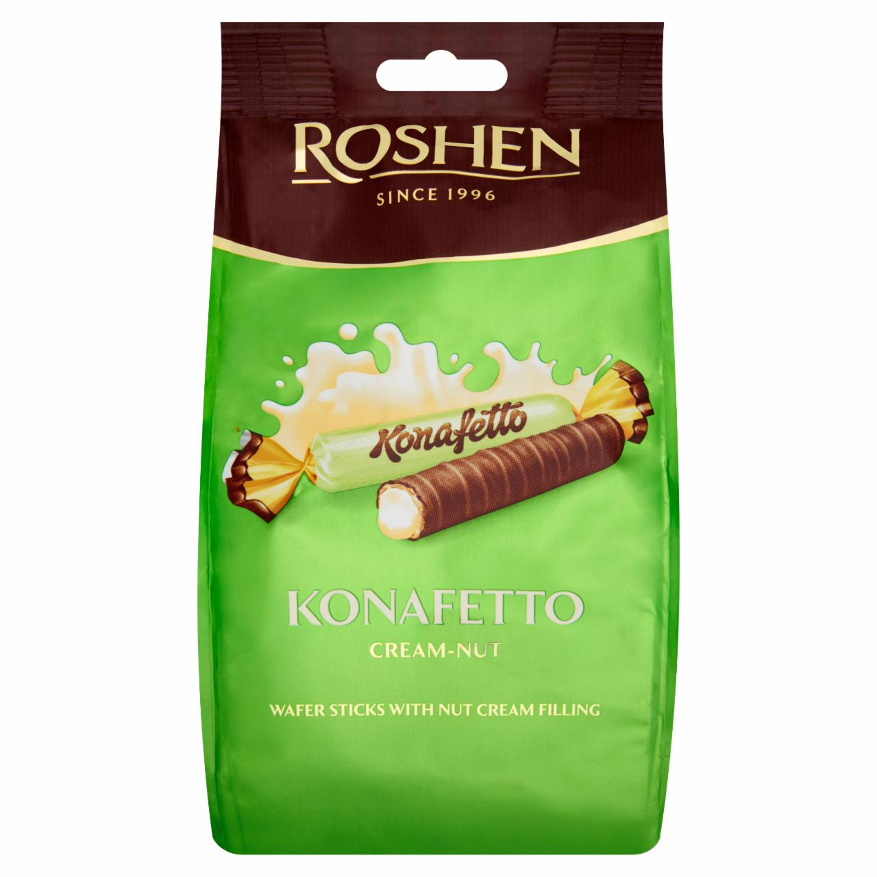 Képek - Roshen Konafetto kakaós masszával mártott tejszínes mogyorókrémmel töltött ostyarúd 175 g