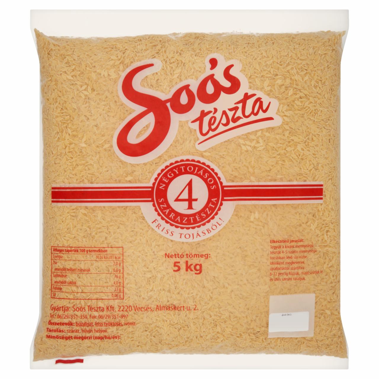 Képek - Soós zab 4 tojásos száraztészta 5 kg