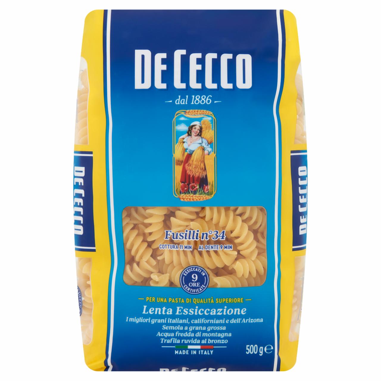 Képek - De Cecco fusilli durum búzadarából készült tészta 500 g