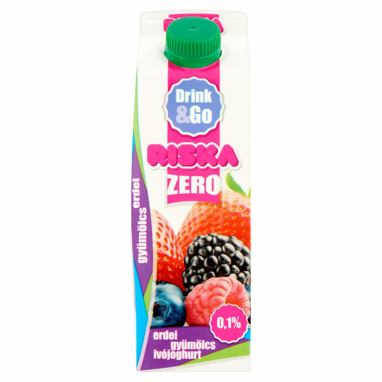 Képek - Riska Drink & Go Zero erdei gyümölcs élőflórás, laktózmentes sovány ivójoghurt 450 g