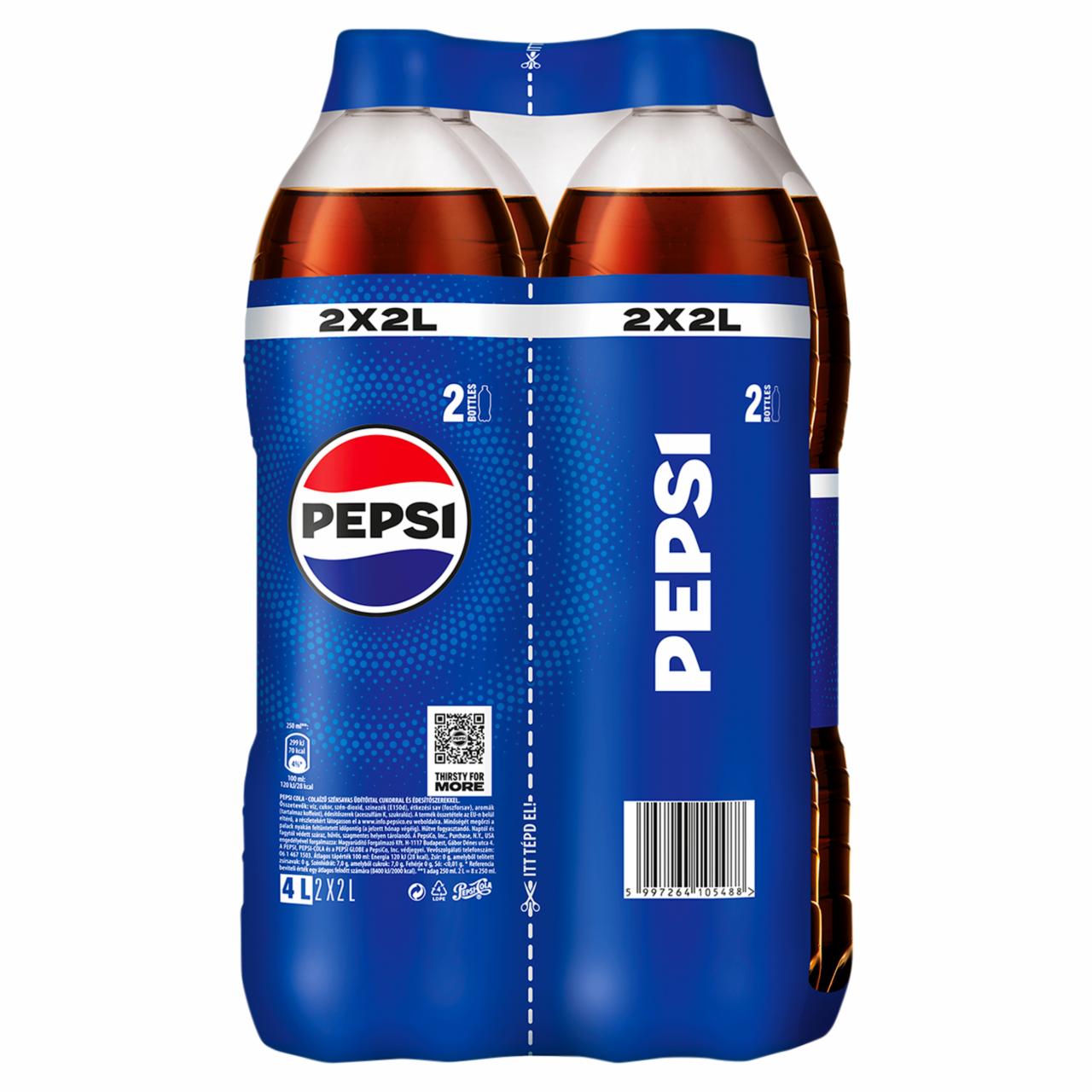 Képek - Pepsi colaízű szénsavas üdítőital cukorral és édesítőszerekkel 2 x 2 l