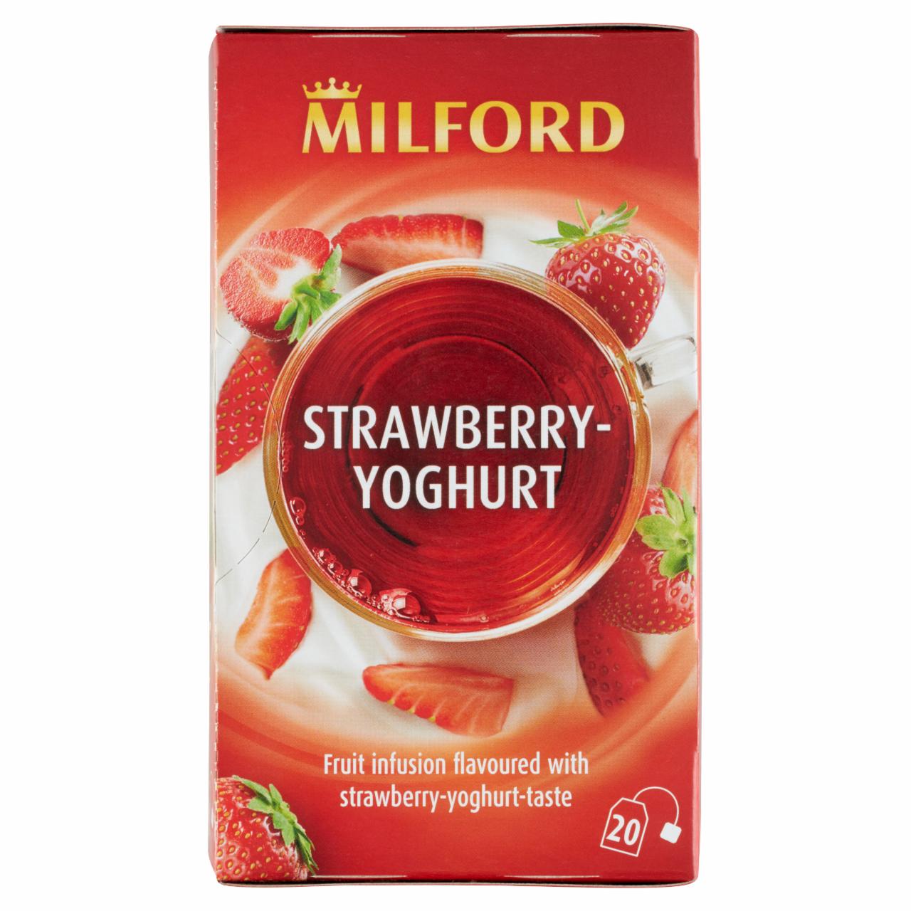 Képek - Milford Strawberry-Yoghurt eper-joghurt ízű gyümölcstea 20 filter 50 g