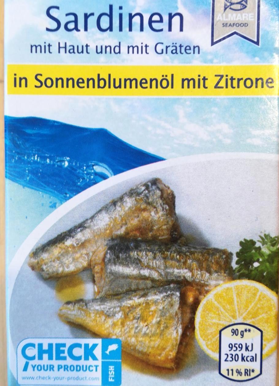 Képek - Szardínia napraforgóolajban citrommal Almare seafood