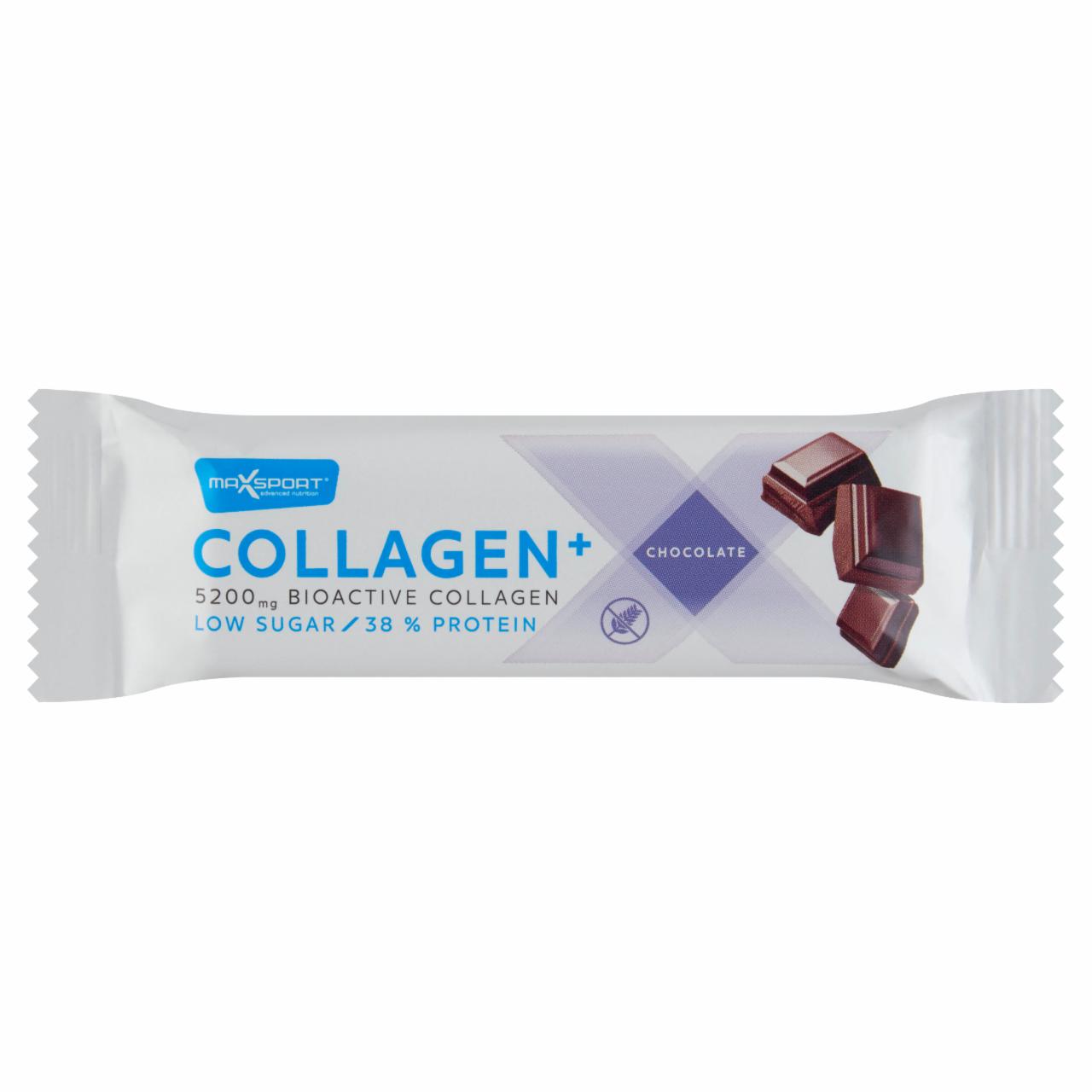 Képek - MaxSport Collagen+ protein szelet csokoládéval és kollagénnel, tejcsokoládé bevonatban 40 g
