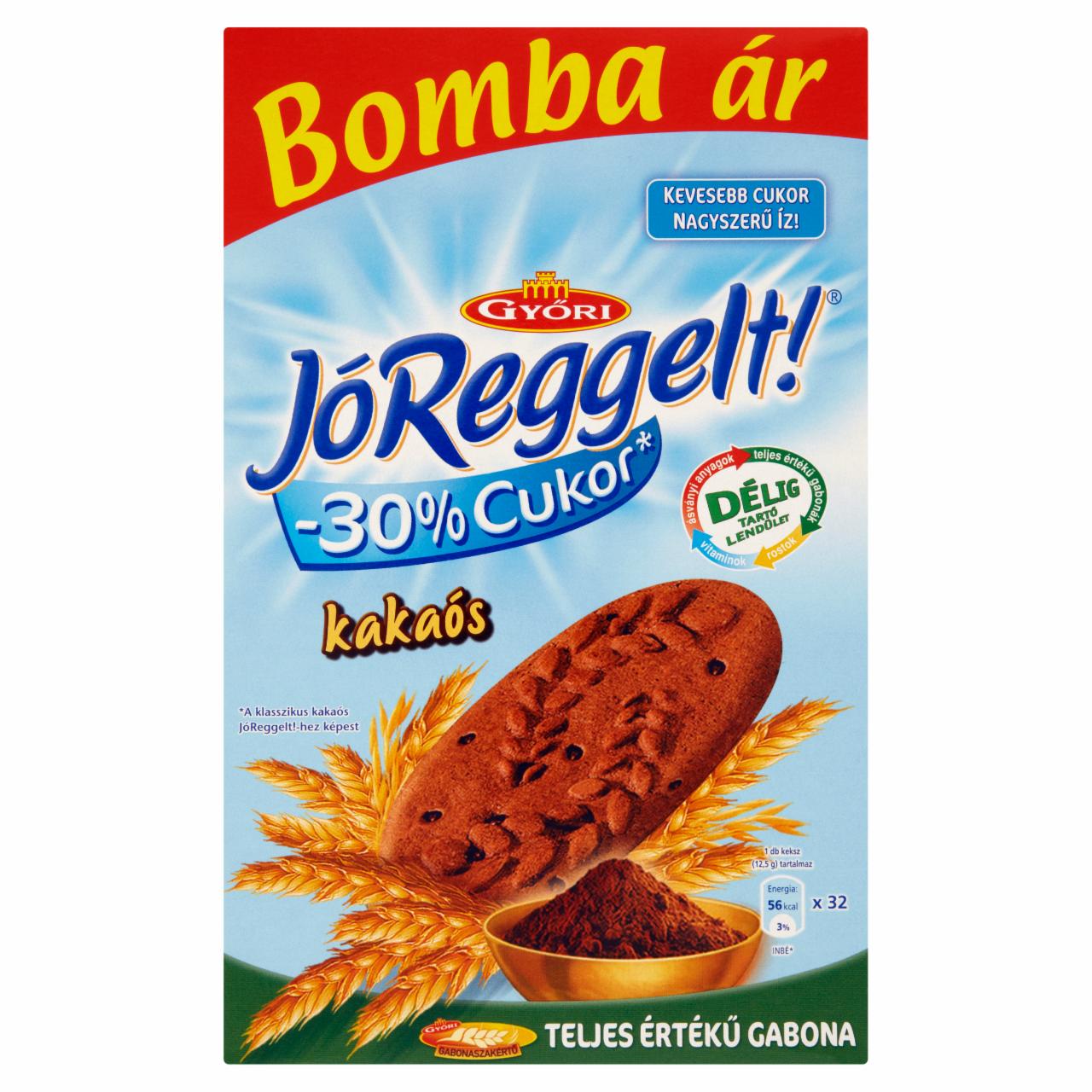Képek - Győri JóReggelt! kakaós gabonás keksz csokoládé darabokkal 8 x 50 g