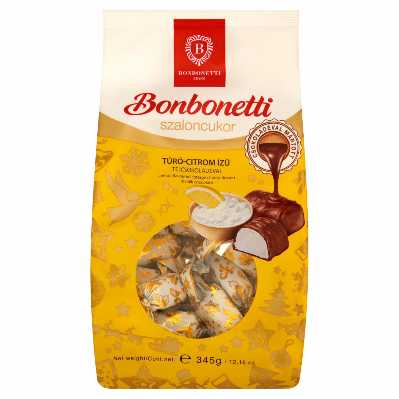 Képek - Bonbonetti tejcsokoládéval mártott túró-citrom ízű szaloncukor 345 g