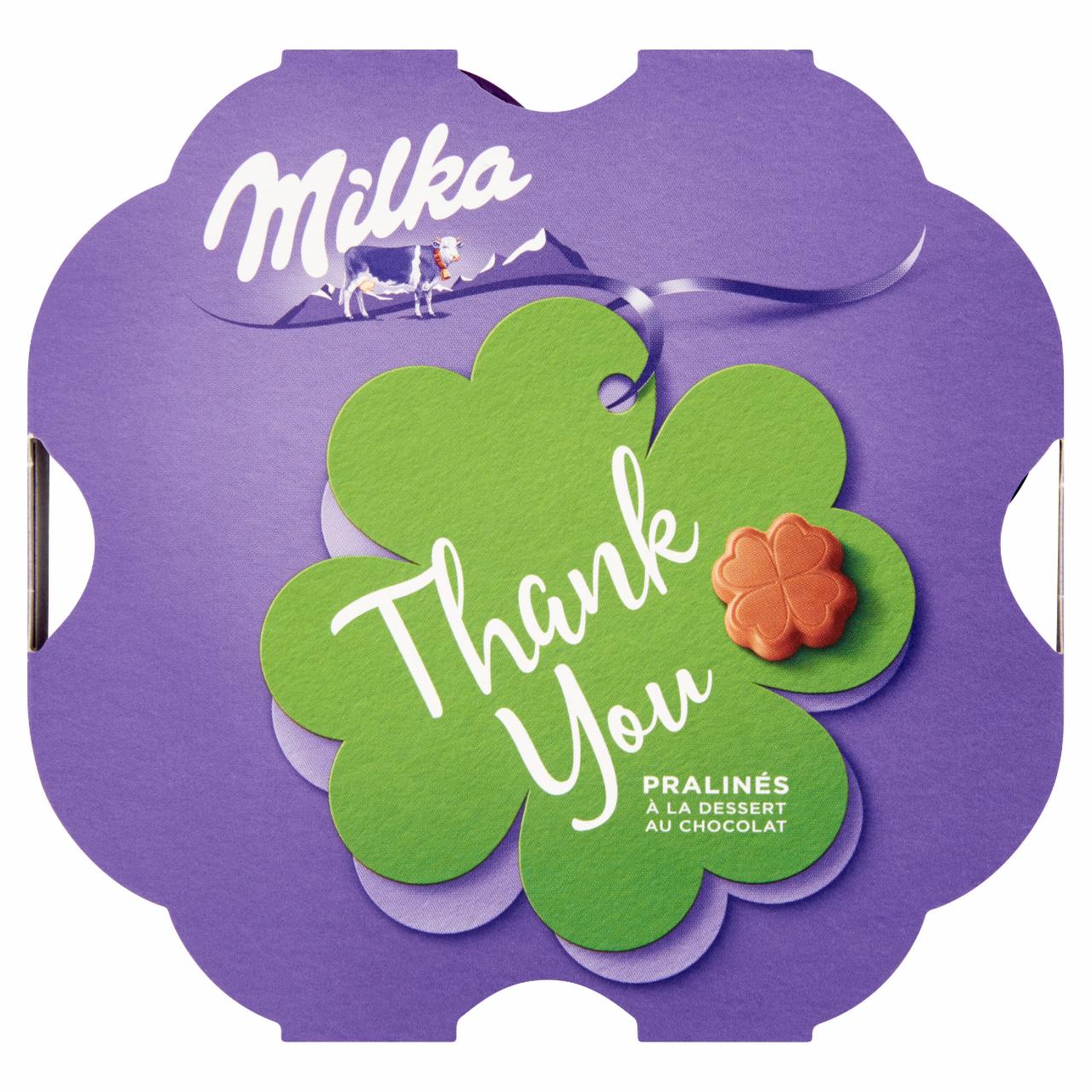 Képek - Thank You alpesi tejcsokoládé praliné kakaós krémtöltelékkel Milka