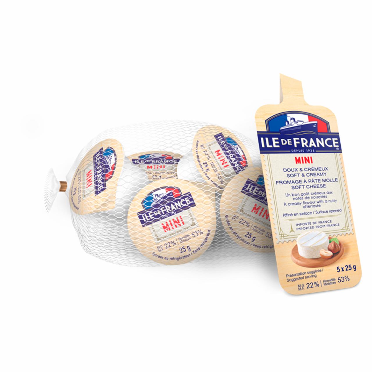 Képek - Ile de France Mini kéregflórával érlelt zsíros lágysajt 5 x 25 g (125 g)