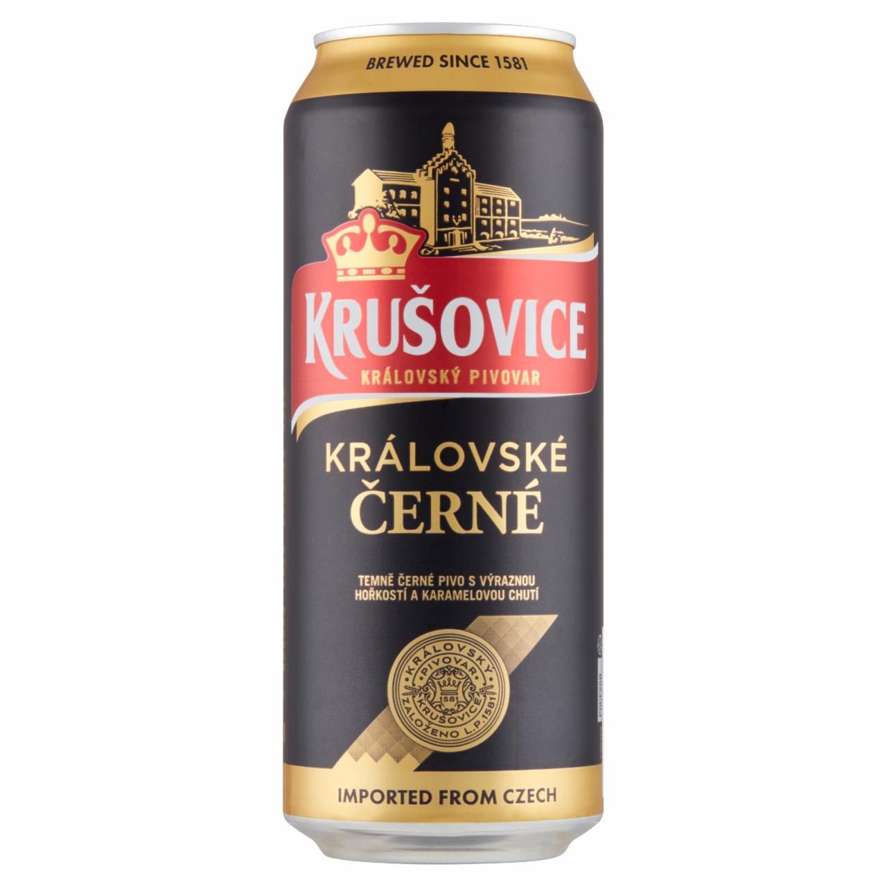 Képek - Krušovice Černé eredeti cseh import barna sör 3,8% 0,5 l doboz