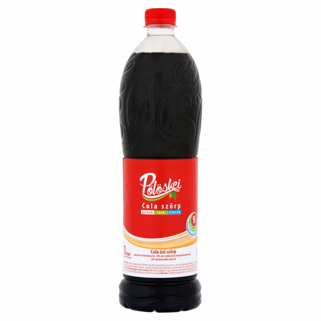 Képek - Pölöskei cola ízű szörp cukorral és édesítőszerrel 1 l