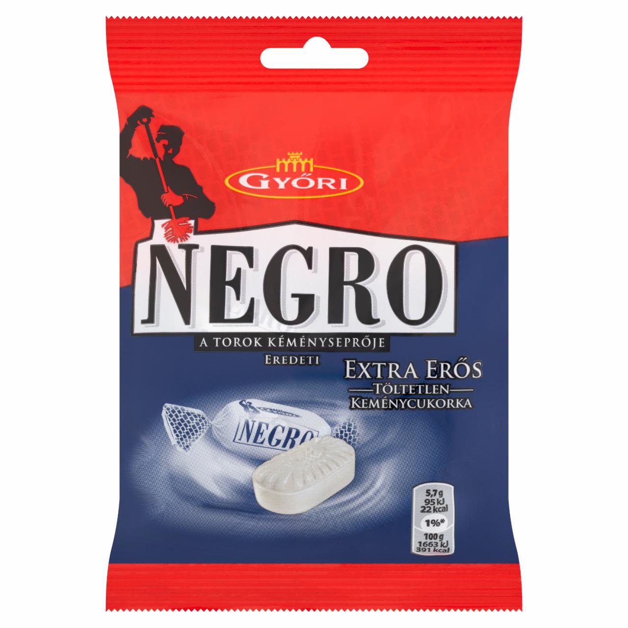 Képek - Győri Negro extra erős töltetlen keménycukorka 79 g