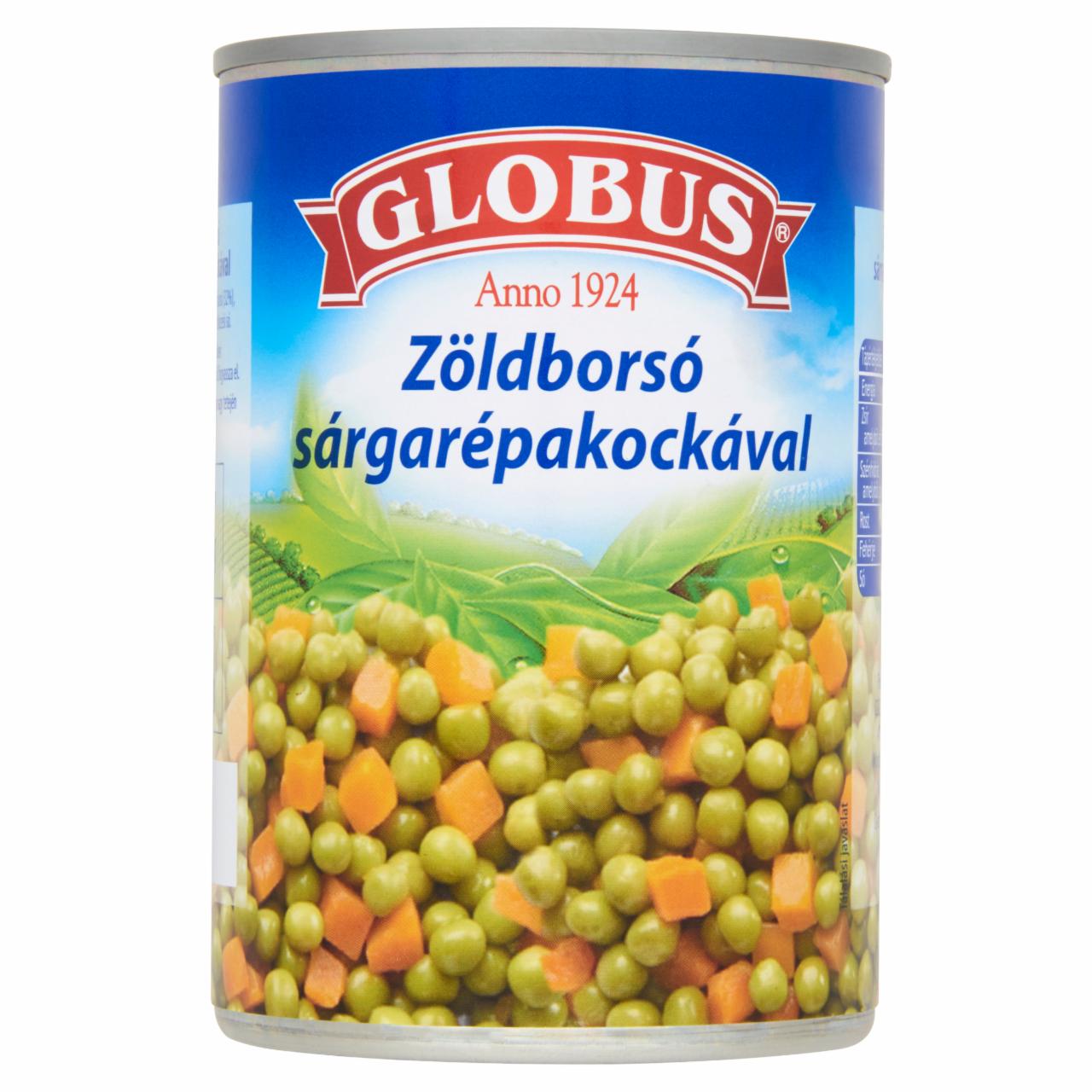 Képek - Globus zöldborsó sárgarépakockával 420 g