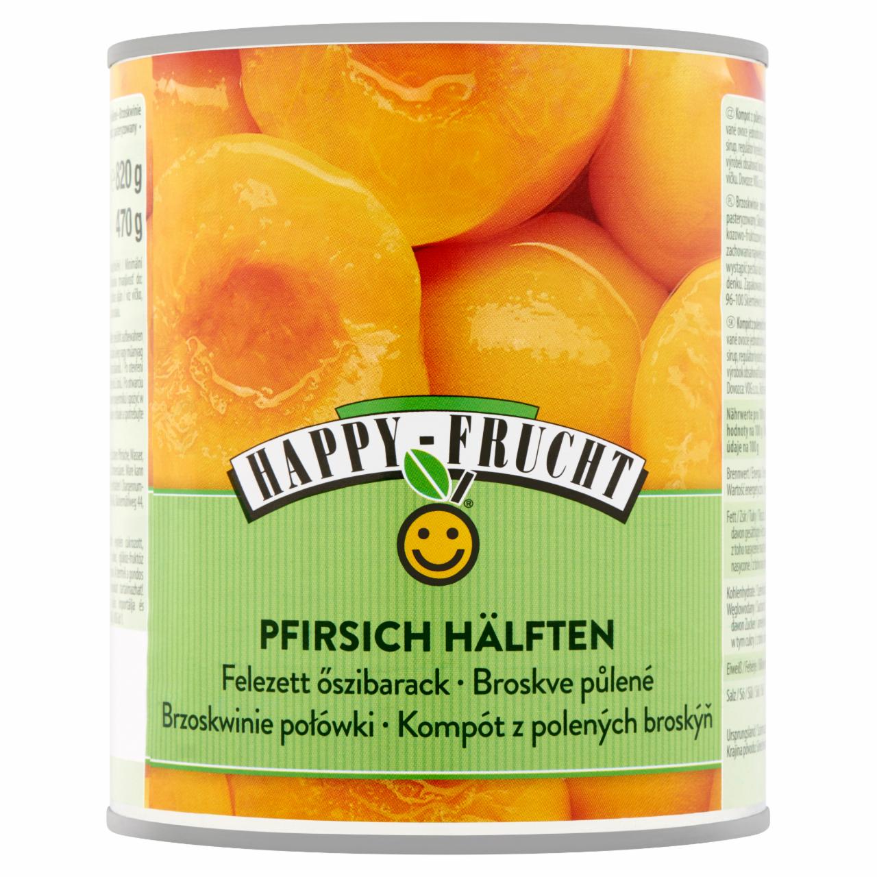 Képek - Happy Frucht hámozott, felezett őszibarack befőtt 820 g