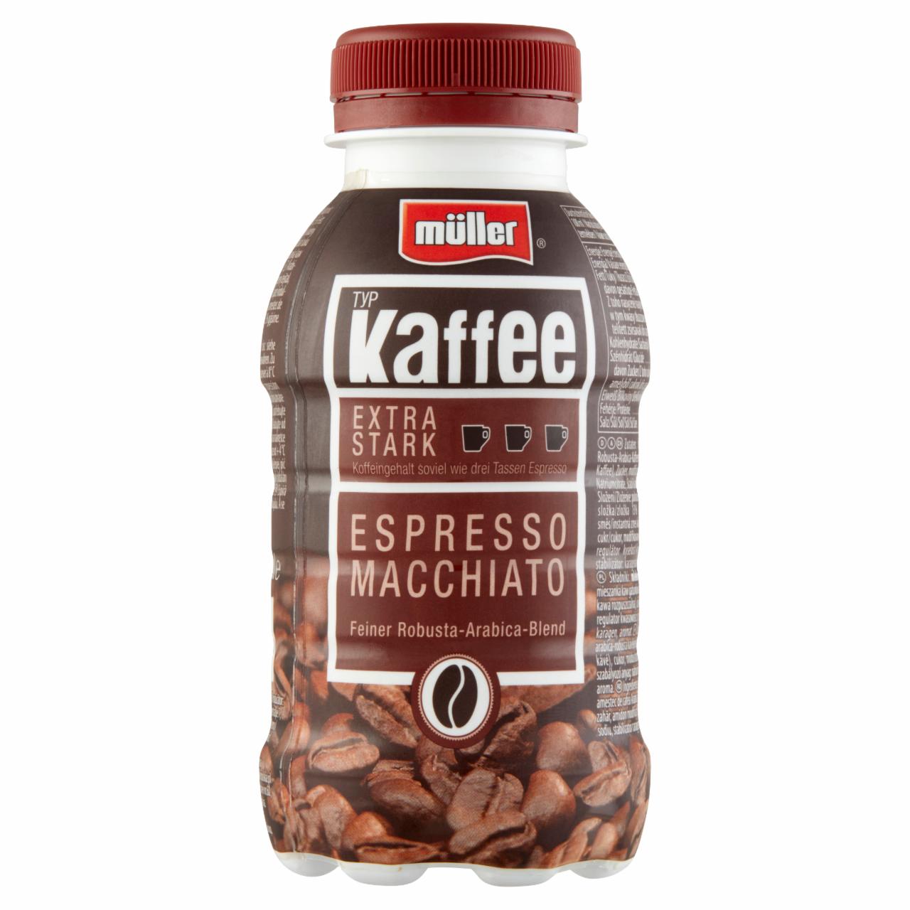 Képek - Müller Kaffee Espresso Macchiato Arabica-Robusta kávéval ízesített zsírszegény tejital 250 ml