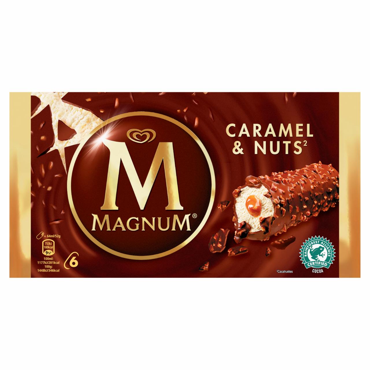 Képek - Magnum karamell-mogyoró szelet multipack jégkrém 6 x 64 ml