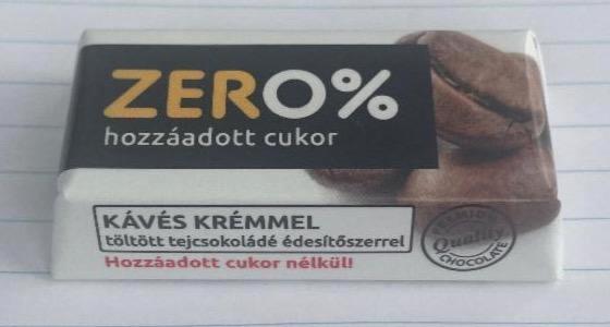 Képek - Szerencsi Zero% kávés krémmel töltött tejcsokoládé édesítőszerrel 21 g