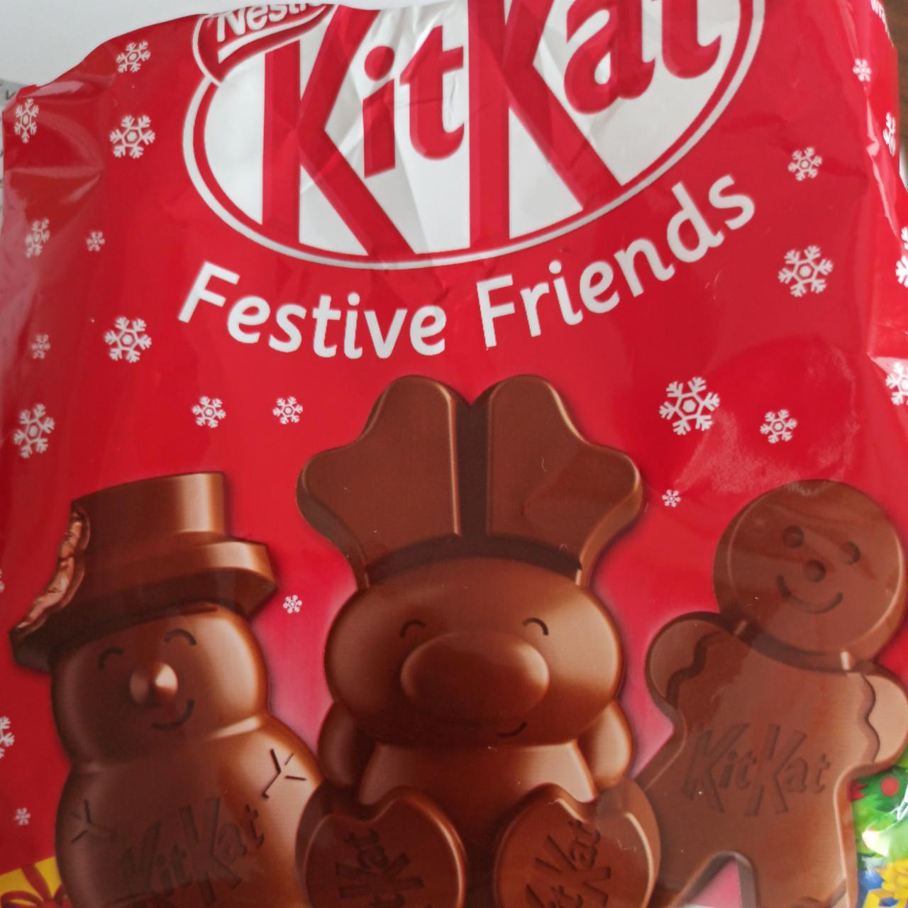 Képek - KitKat Festive Friends gluténmentes tejcsokoládé kakaós krémmel, kekszporral, rizspehellyel 65 g