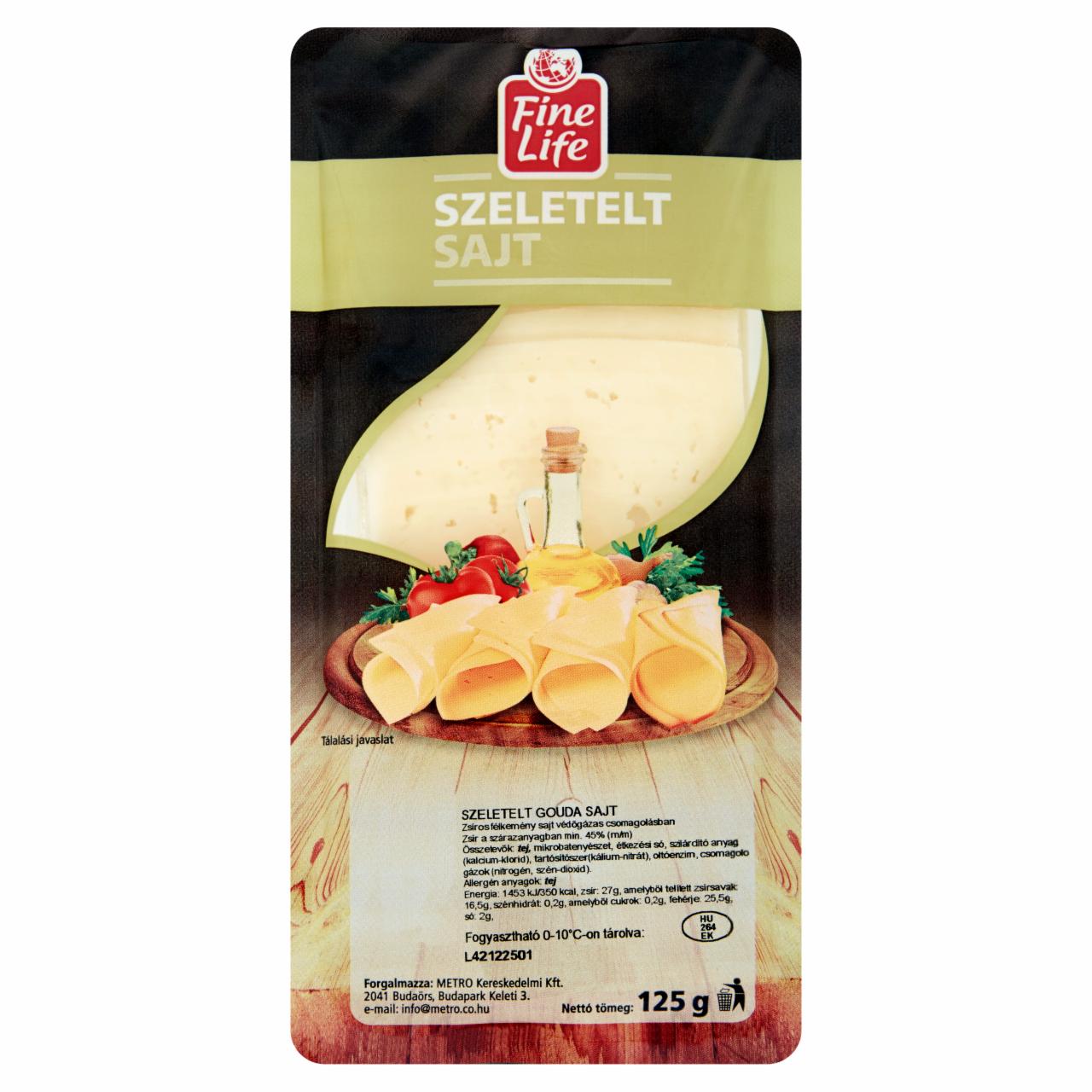 Képek - Fine Life szeletelt gouda sajt 125 g