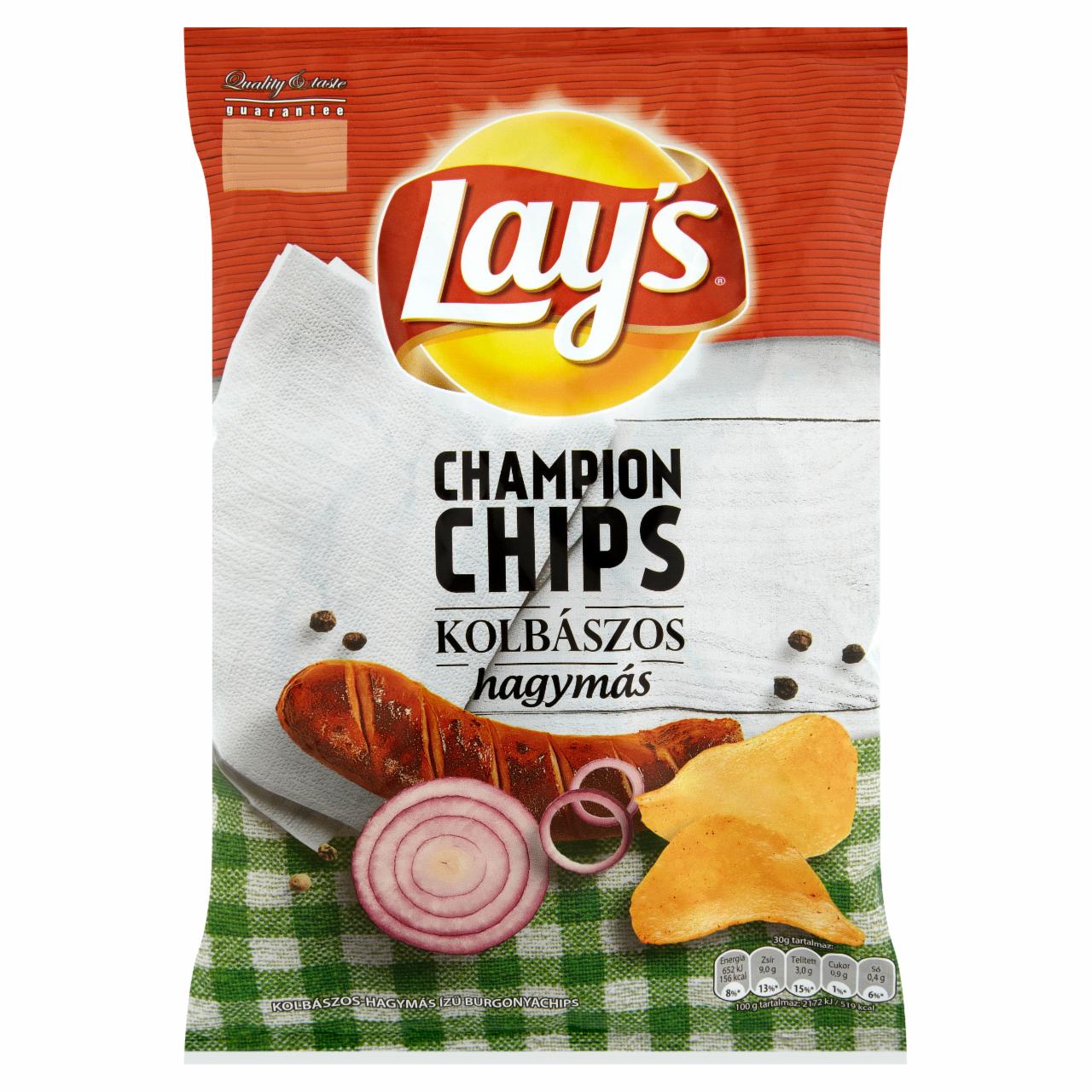 Képek - Lay's Champion Chips kolbászos-hagymás ízű burgonyachips 77 g
