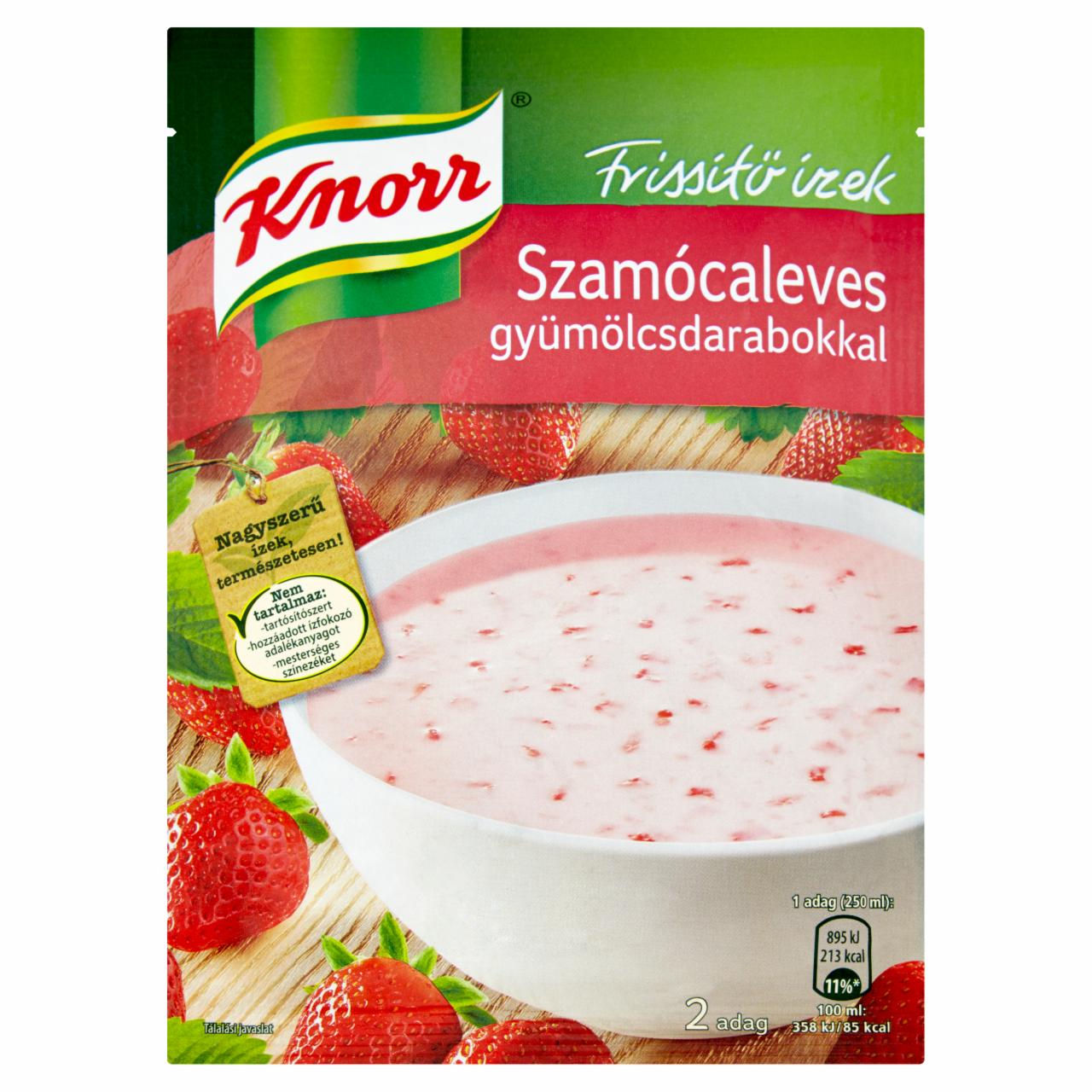 Képek - Knorr Frissítő ízek szamócaleves gyümölcsdarabokkal 45 g