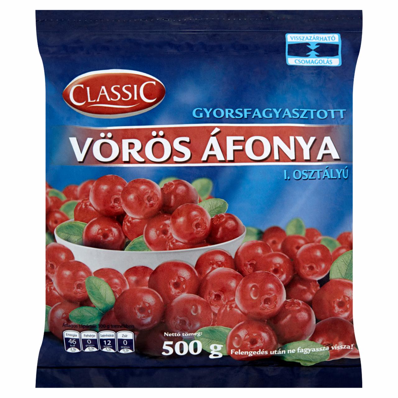 Képek - Classic gyorsfagyasztott vörös áfonya 500 g