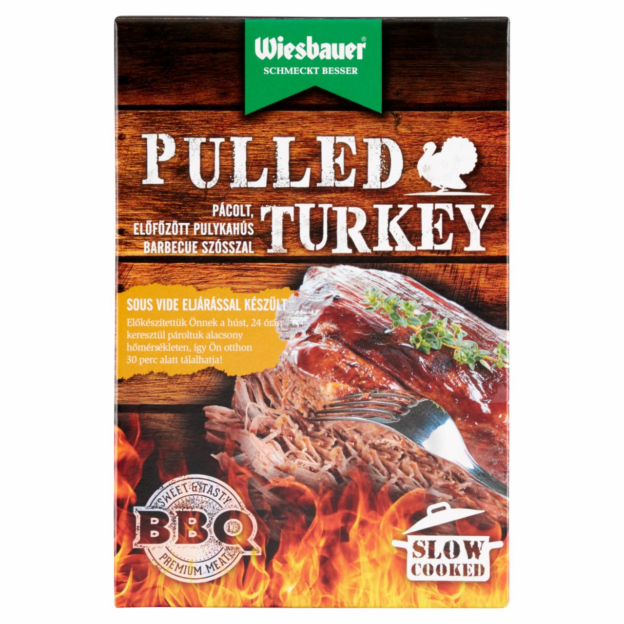 Képek - Wiesbauer Pulled Turkey pácolt, előfőzött pulykahús barbecue szósszal 400 g