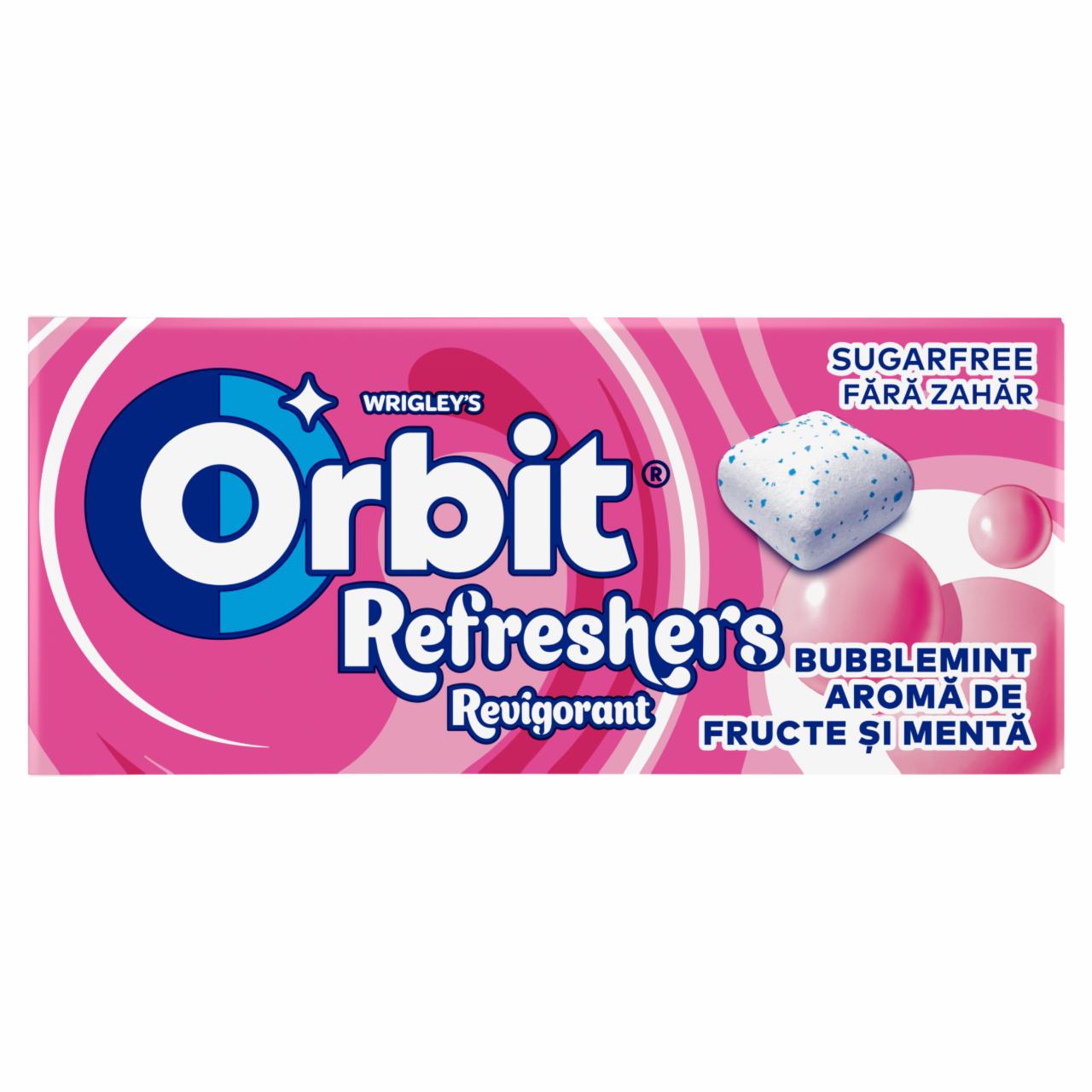 Képek - Orbit Refreshers Bubblemint gyümölcs- és mentaízű cukormentes rágógumi édesítőszerrel 17,9 g