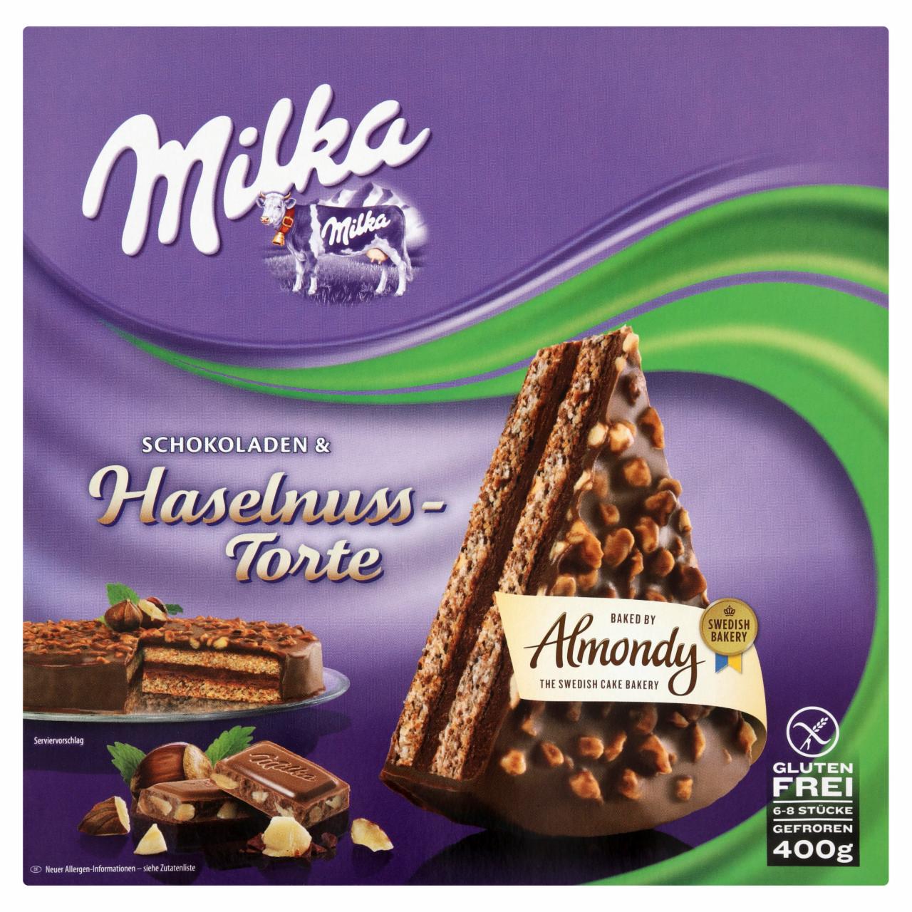 Képek - Milka gluténmentes, gyorsfagyasztott csokoládés és mogyorós torta 400 g