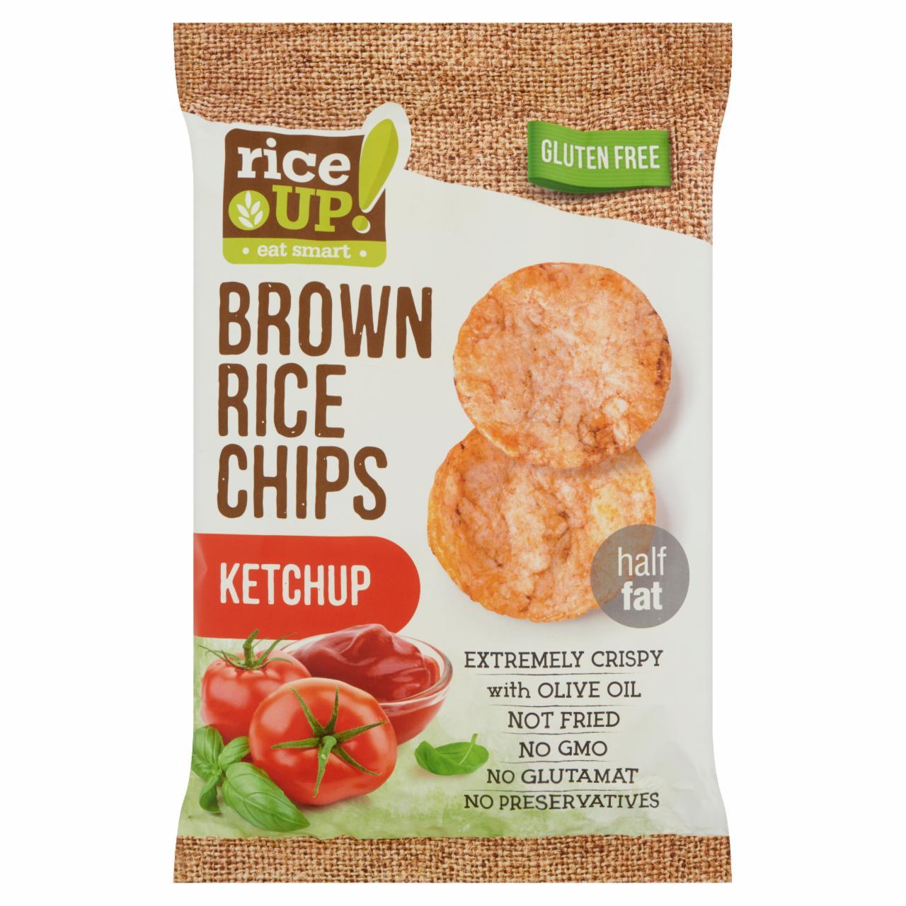 Képek - Eat Smart teljes kiőrlésű barna rizs chips ketchup ízesítéssel RiceUp!