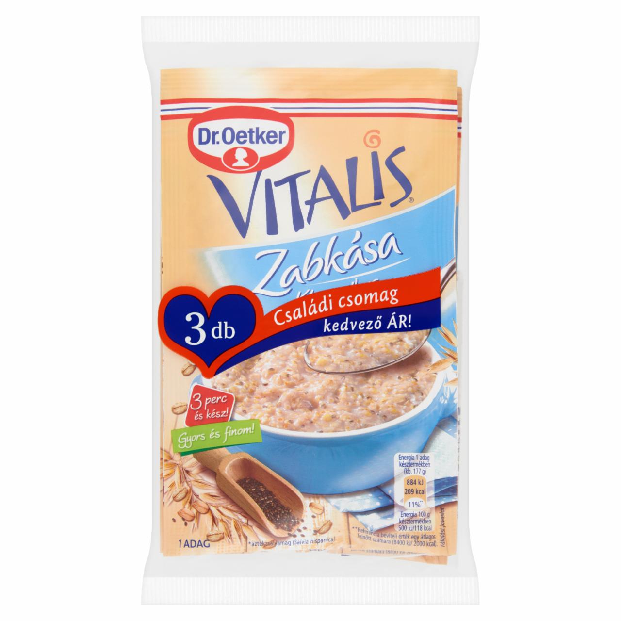 Képek - Dr. Oetker Vitalis klasszikus zabkása alappor 3 x 52 g