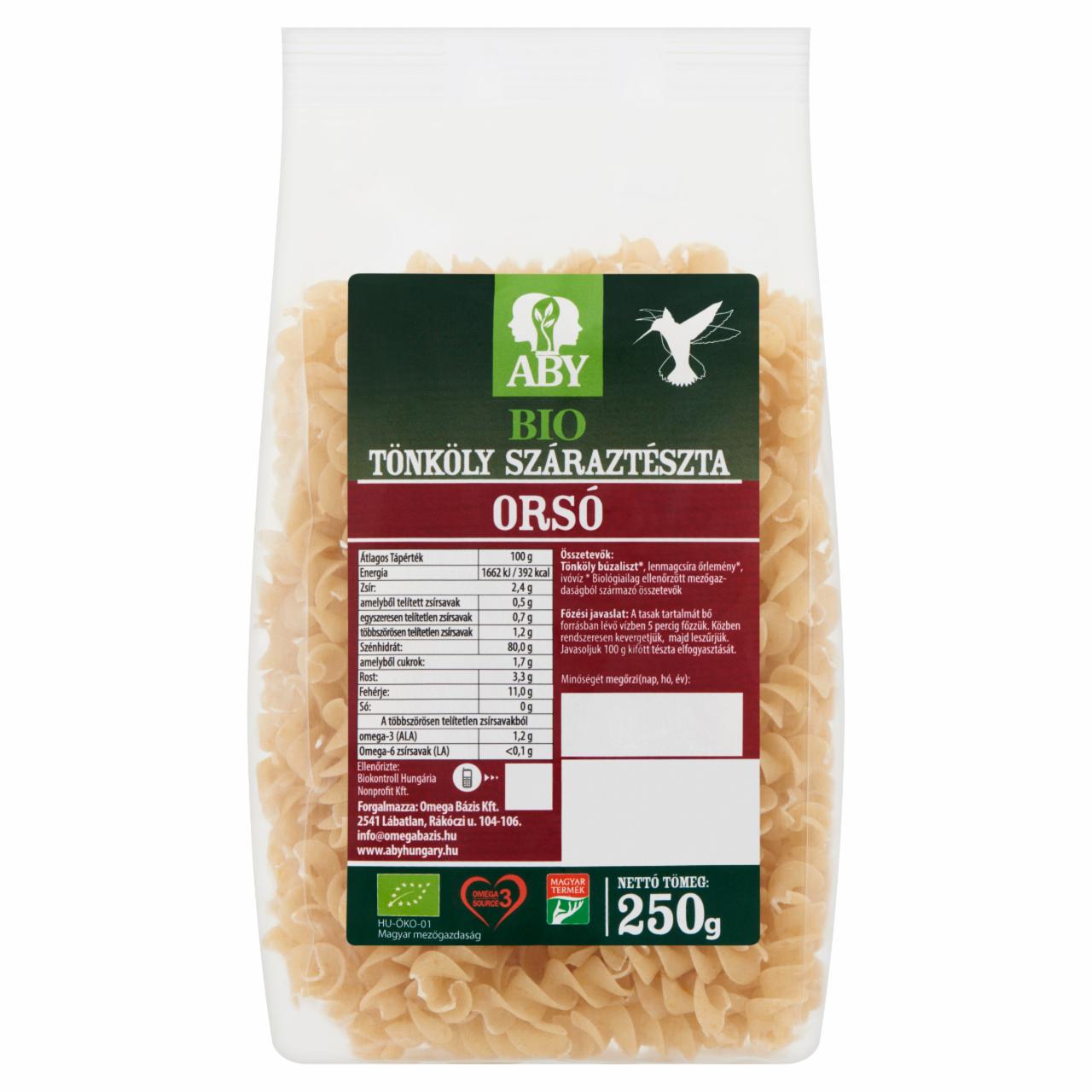 Képek - ABY BIO orsó tönköly száraztészta 250 g