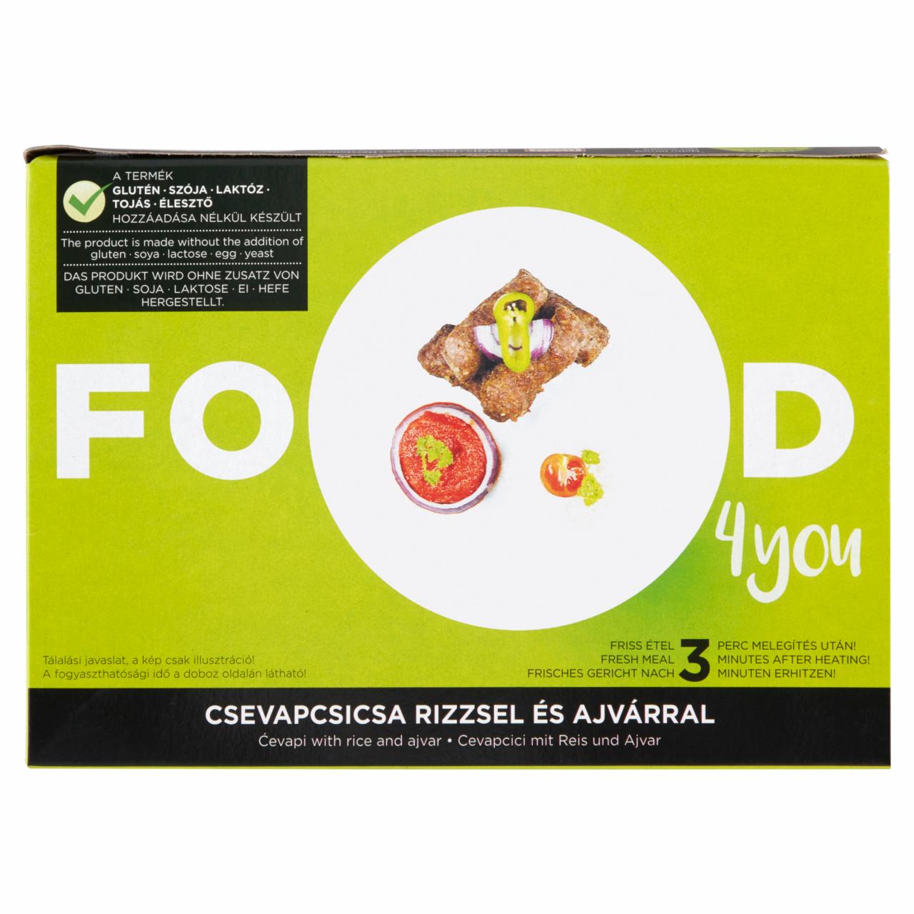 Képek - Food 4 You csevapcsicsa rizzsel és ajvárral 350 g