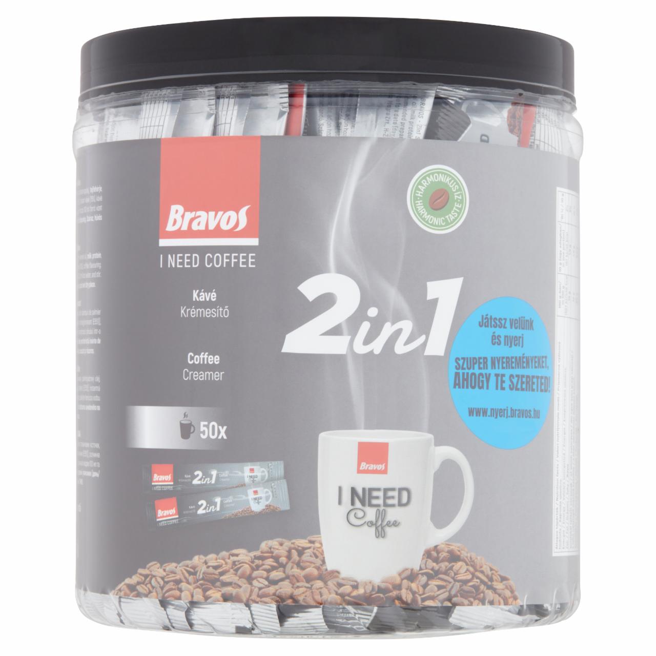 Képek - Bravos 2in1 instant kávéspecialitás 50 x 10 g (500 g)