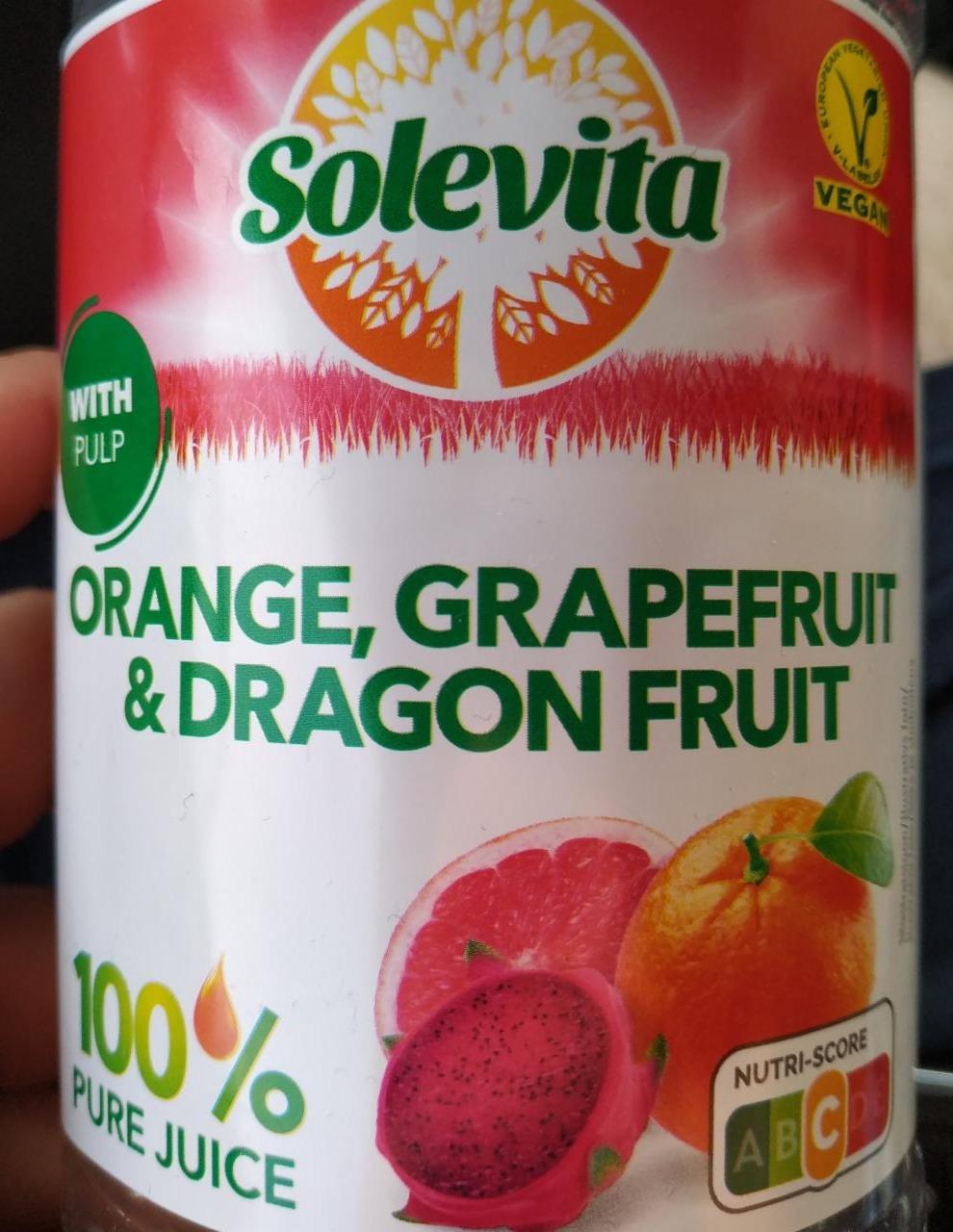 Képek - Vegyes gyümölcslé narancsból, grapefuitból és sárkánygyümölcsből Solevita